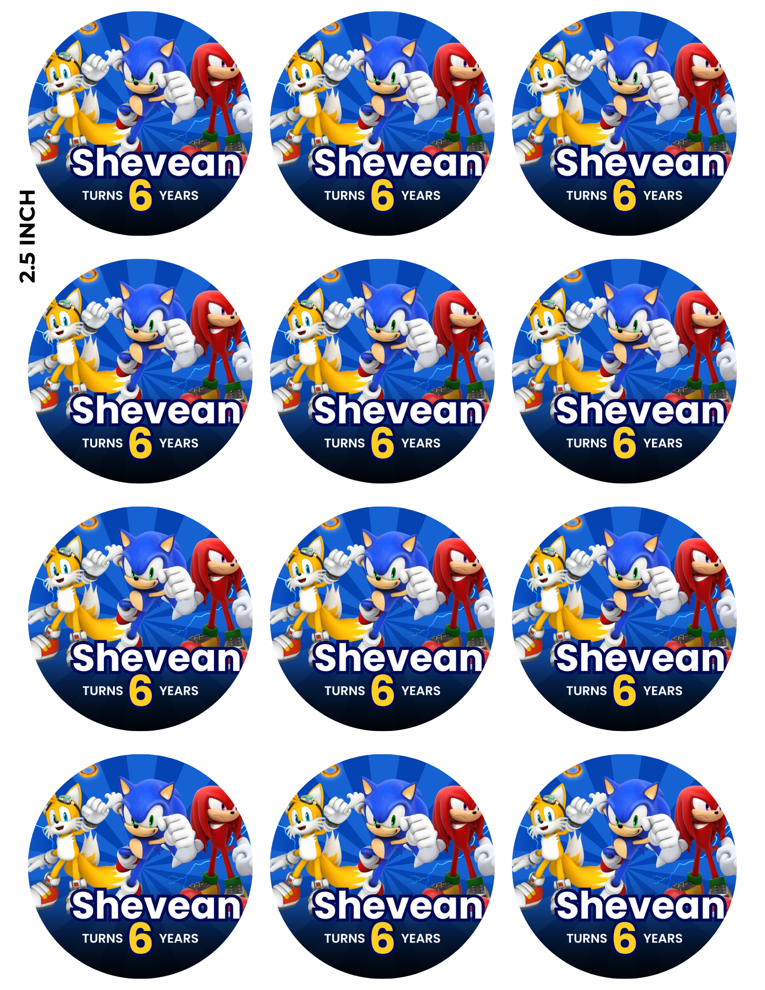 Sonic-Themed Edible Images