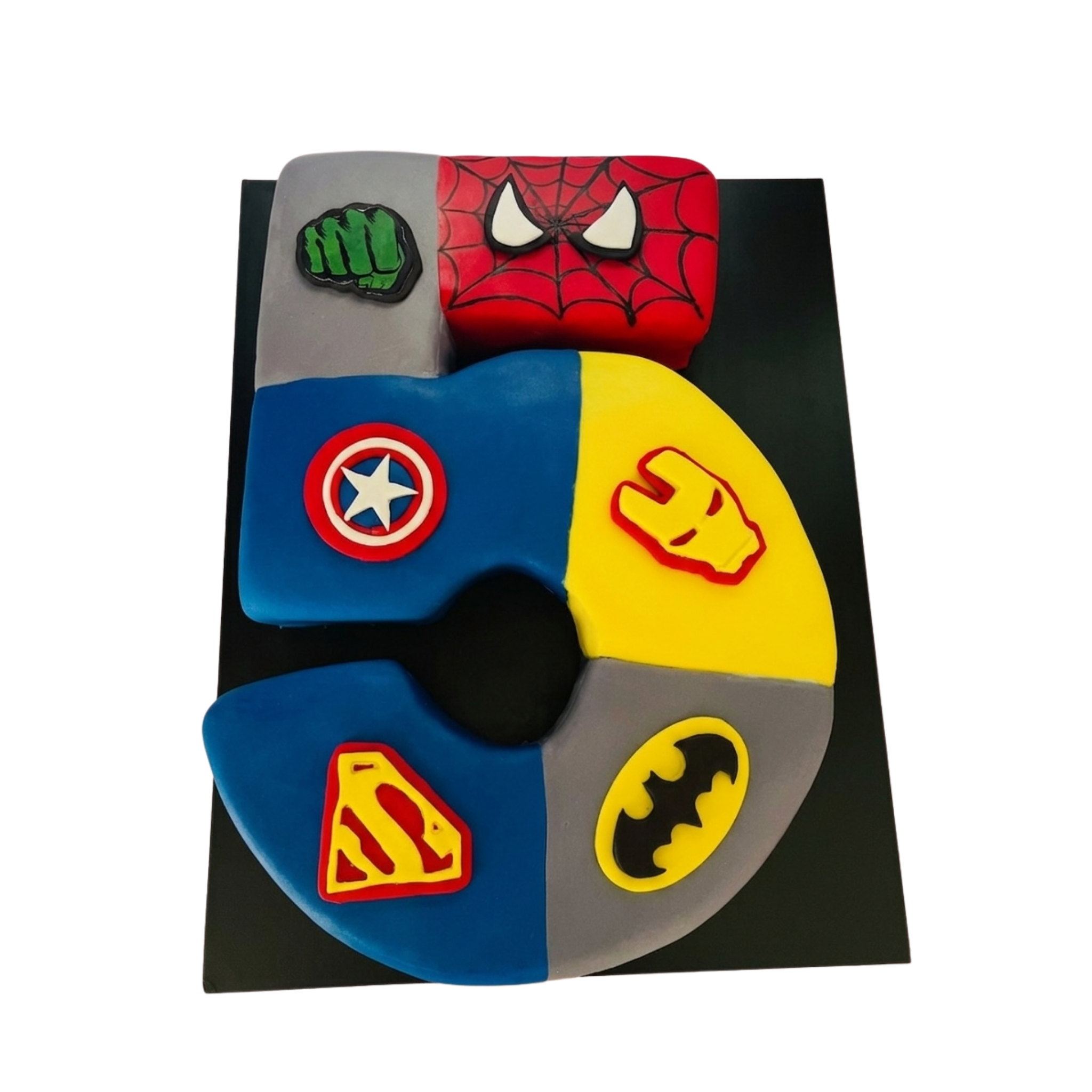 Kids Theme Cakes -Superhero Number Cake