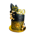 Black & Gold 50th Birthday Cake