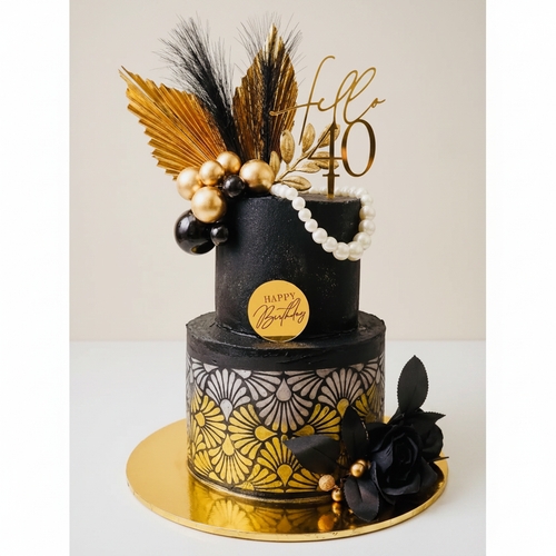 Black & Gold Birthday Cake