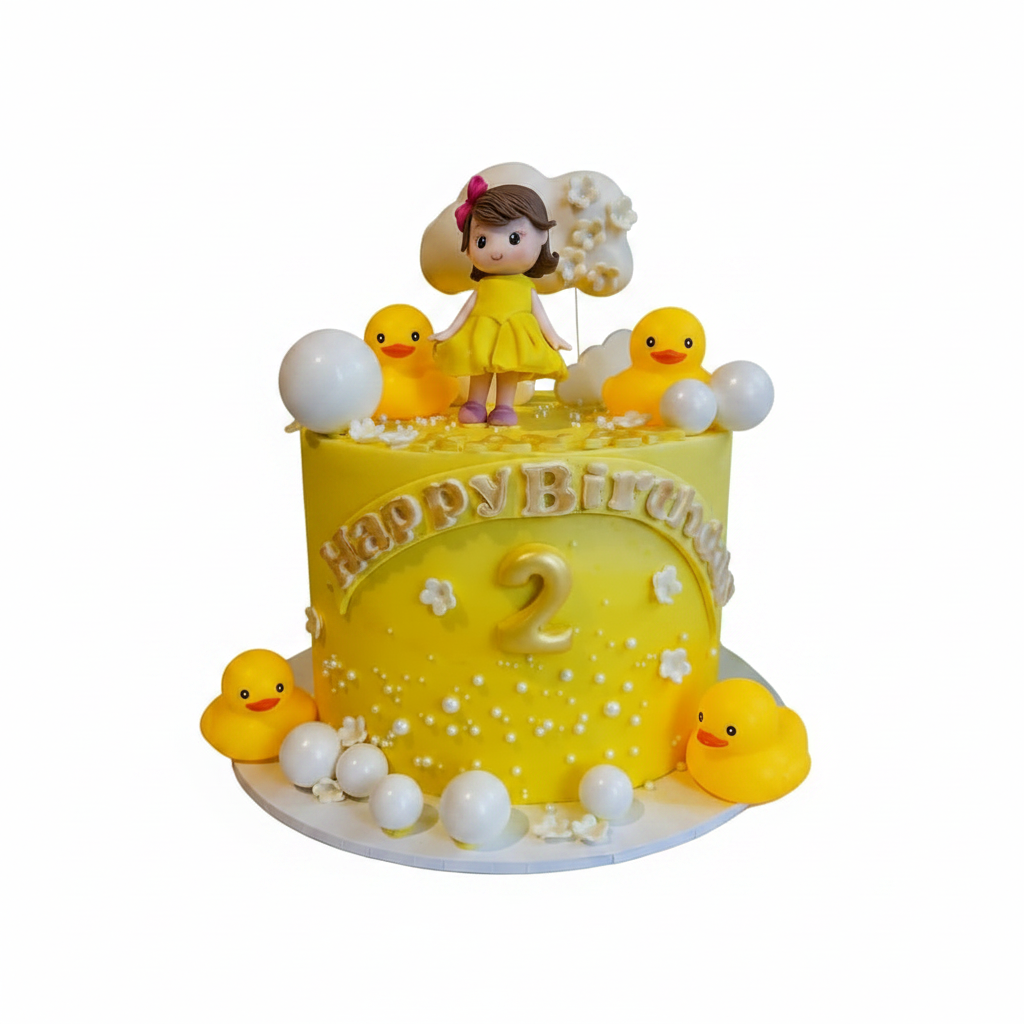 Rubber Duck Birthday Cake - Plain White